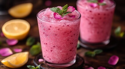 witthe quintessential ramadan drink sherbet rose tamah lemon,image Ai