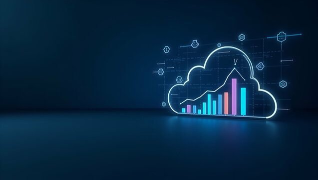 Present refined cloud based analytics dashboard visuals conveying data integration analytics visualization live reporting and strategic business insights for premium photo stock imagery in  Photo Stoc