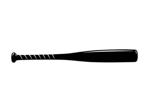 Baseball bat icon silhouette vector flat illustration design.