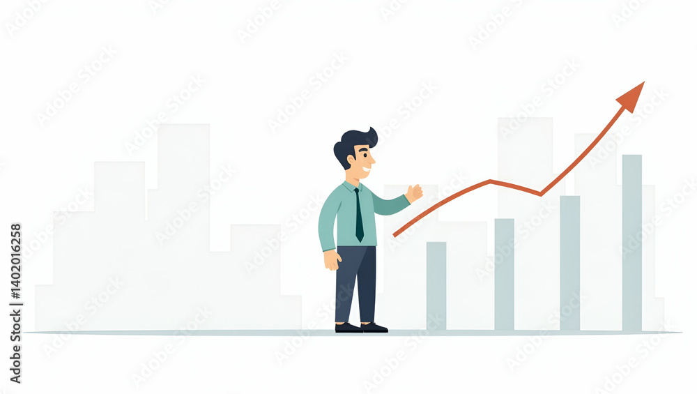 Poster flat vector illustration of data-driven customer acquisition strategies: optimizing lead generation 