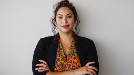 Young Aboriginal Woman in Black Jacket with Curls – Great for Modern Cultural Fashion Content