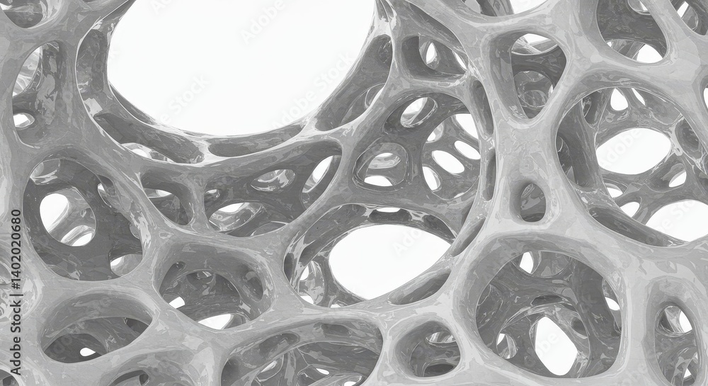 Aufkleber abstract gray cellular structure - close-up view of a complex, three-dimensional abstract structure 