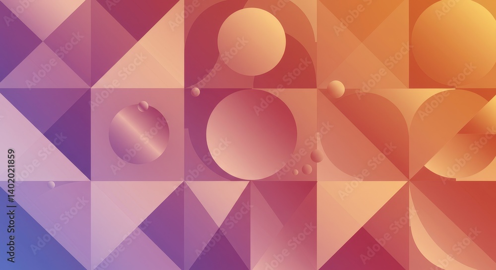 Poster colorful geometric gradient shapes design - abstract geometric pattern with vibrant gradient colors,