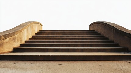 Curved Steps Leading Upwards with Minimalist Design and Neutral Background