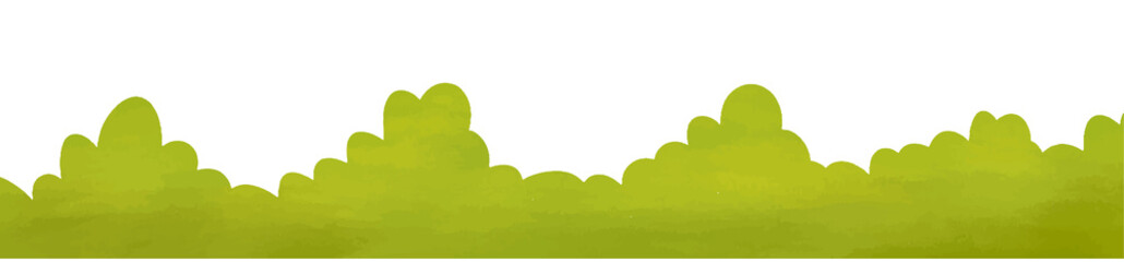 Obraz premium Stylized Green Bush Border, Isolated.