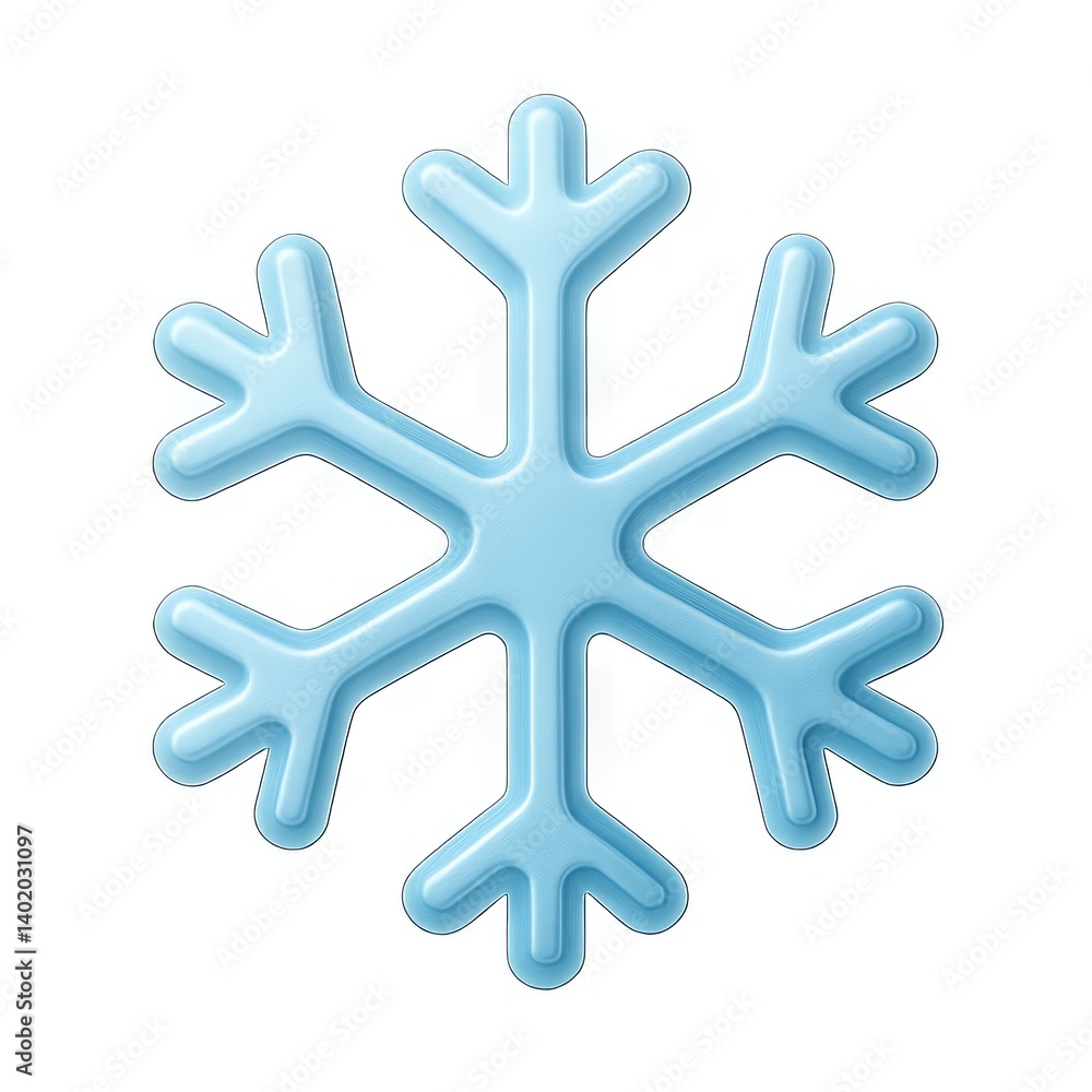 Poster simple 3d snowflake icon design for winter themes and graphics