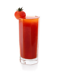 Glass of tomato juice.