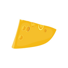 Set of cheese parts and slices isolated on a white background. Cheese food flat icon. Vector Head of cheese in flat style isolated on white background. Dairy product. Holland swiss milk product