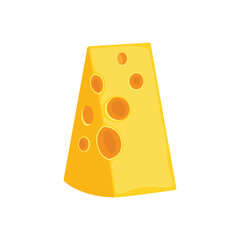 Set of cheese parts and slices isolated on a white background. Cheese food flat icon. Vector Head of cheese in flat style isolated on white background. Dairy product. Holland swiss milk product