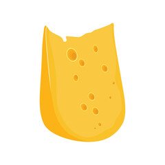 Set of cheese parts and slices isolated on a white background. Cheese food flat icon. Vector Head of cheese in flat style isolated on white background. Dairy product. Holland swiss milk product