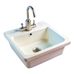 Fototapeta premium White Kitchen Sink with Tap