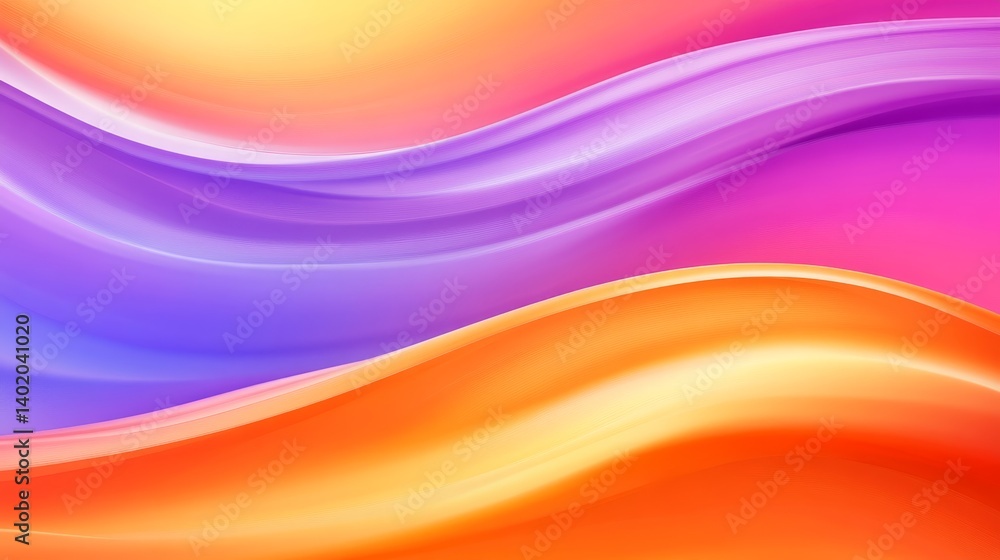Poster abstract colorful waves background - vibrant orange and purple waves create a dynamic abstract backg