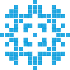 Pixel snowflake pattern ornament