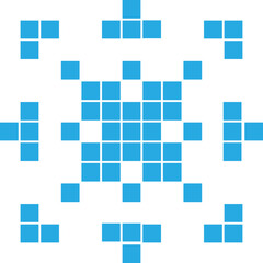 Pixel snowflake pattern ornament