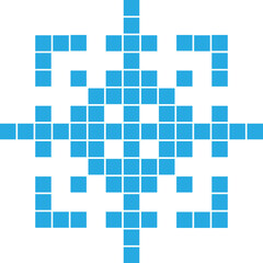 Pixel snowflake pattern ornament