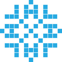 Pixel snowflake pattern ornament