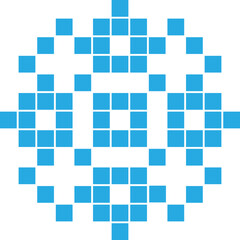 Pixel snowflake pattern ornament