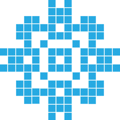 Pixel snowflake pattern ornament