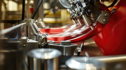 Close-up of auger mechanism moving dry mix from tank to filler unit