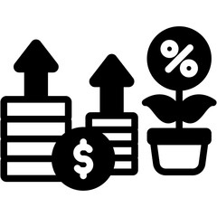 Fototapeta premium Bank Interest Icon