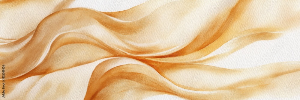 Poster golden drape abstract - abstract of flowing golden fabric, creating elegant and luxurious curves. pe