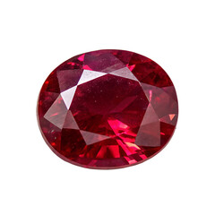 Ruby Gemstone isolated on transparent background