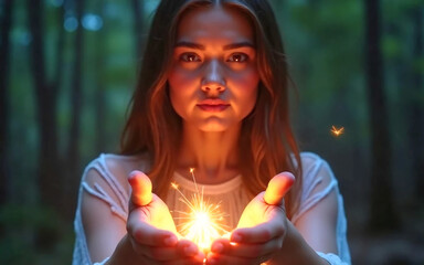 Dark Fantasy Scene with Glowing Flame
Ethereal Fire Floating Above Hand
Magical Fire Held by Enigmatic Figure