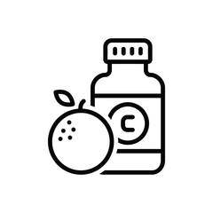 Black line icon for vitamins
