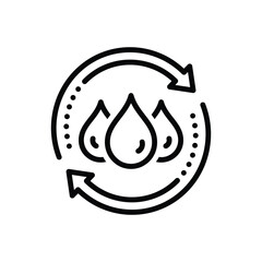 Black line icon for water balance