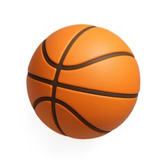 Obraz premium 3D Orange Basketball Icon for Sports and Recreation Designs