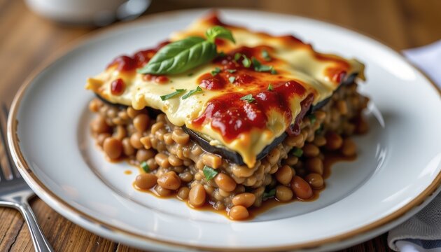The transformation of moussaka, traditionally a meat based dish popular in Mediterranean cuisine