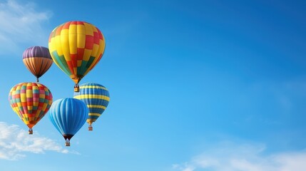 Fototapeta premium Spectacular hot air balloons soaring, colorful skyward adventure hot