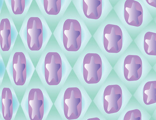 Stars in different shapes and forms. Merry Christmas and New Year seamless vector pattern. Colorful background