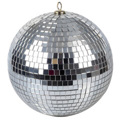 Silver Disco ball isolated on transparent background