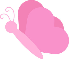 Heart-winged butterfly ping SVG illustration vector element heart-shaped wings decoration icon sticker cute wings 