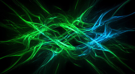 Emerald & Azure Entanglement AI Generated