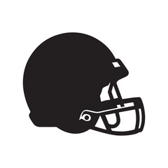 Naklejka premium Single american football helmet silhouette isolated on white background. American football helmet icon vector illustration design