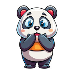 Naklejka premium Cute Panda Expressing Surprise