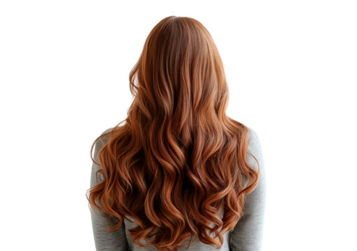 A woman with long brown hair back view PNG - Powered by Adobe