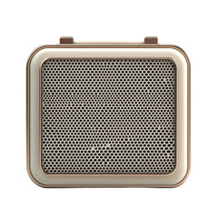 Retro Beige Speaker Rose Gold Trim Stylish Audio on transparent background