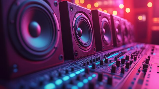 Professional audio equipment setup