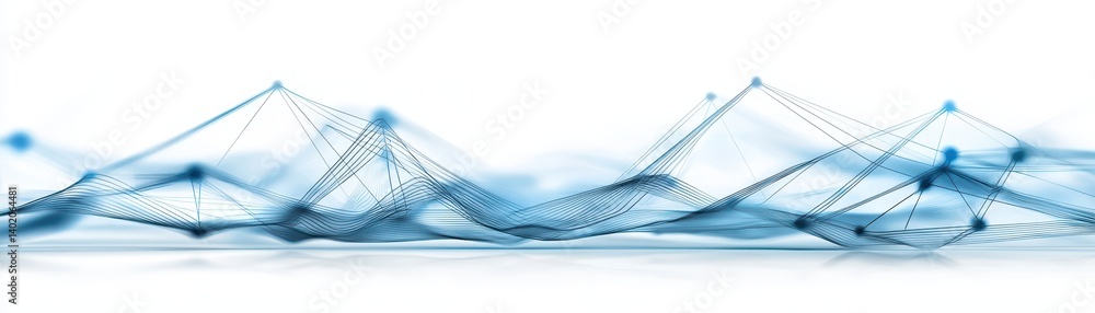 Poster dynamic abstract blue lines background, flowing modern design for visual projects