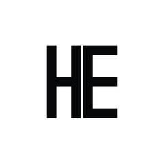 HE monogram logo design letter text name symbol monochrome logotype alphabet character simple logo