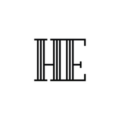 HE monogram logo design letter text name symbol monochrome logotype alphabet character simple logo