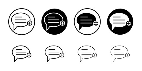 Add chat icon Flat illustration sign