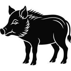 wild boar silhouette icon  black silhouette vector.eps