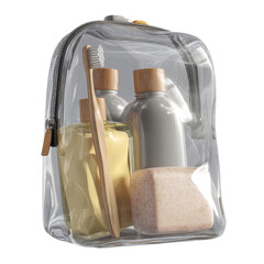 Clear Travel Toiletry Bag with Eco-Friendly Essentials
