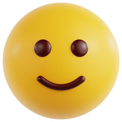 Slightly Smiling Face 3D Ilustration	
