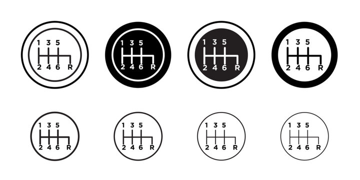 car manual shift lever icon Flat illustration sign