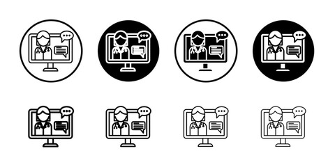 Chat consultation icon Flat illustration sign